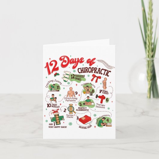 12 Days Of Chiropractic Christmas Chiropractor  Karte (Vorderseite)