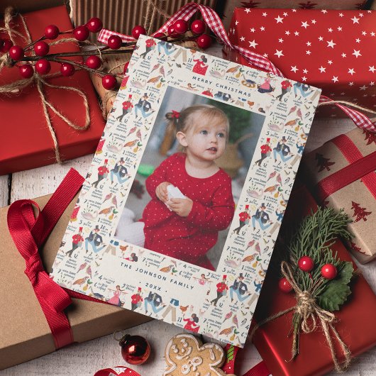 12 Days of Christmas Classic Traditional Photo Feiertagskarte