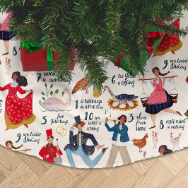 12 Days of Christmas ecru Traditional Classic Polyester Weihnachtsbaumdecke
