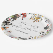 12 Days of Christmas Vintage Holiday Pappteller (Schrägansicht)