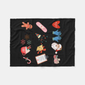 12 Days Of Cna Life Nurse Merry Christmas Pajamas Fleecedecke (Vorderseite (Horizontal))