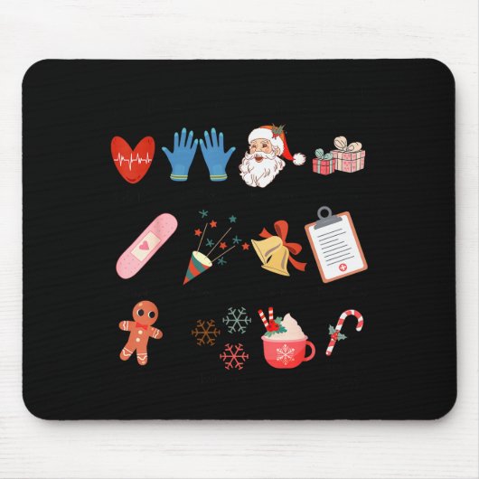 12 Days Of Cna Life Nurse Merry Christmas Pajamas Mousepad (Vorne)