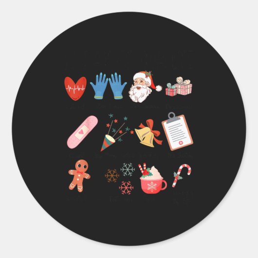 12 Days Of Cna Life Nurse Merry Christmas Pajamas Runder Aufkleber (Vorderseite)