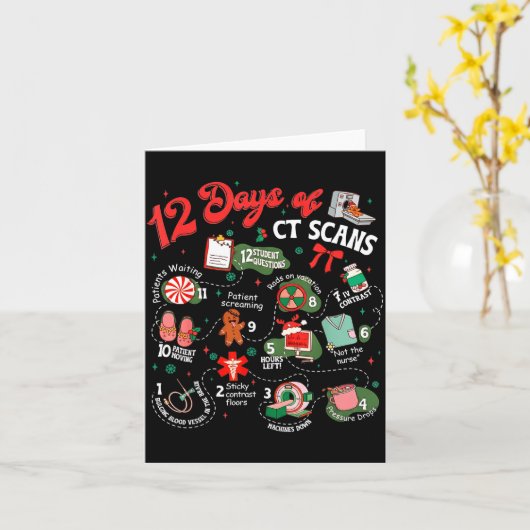 12 Days Of Ct Scans Christmas Ct Tech Cat Scan Karte (Gelbe Blume)