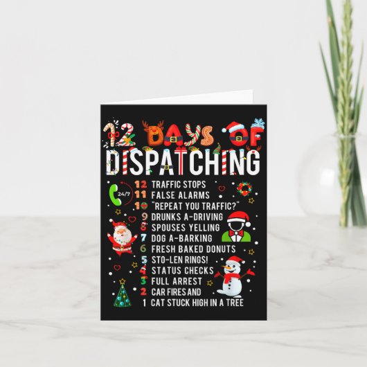 12 Days Of Dispatching Funny Christmas Dispatcher Karte (Vorderseite)