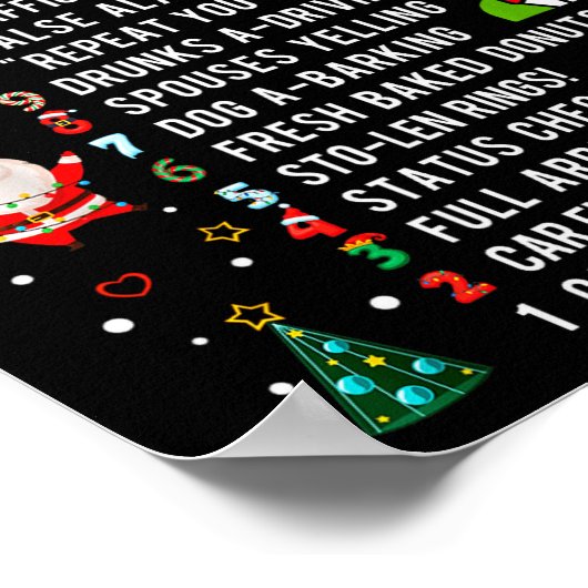 12 Days Of Dispatching Funny Christmas Dispatcher  Poster (Ecke)