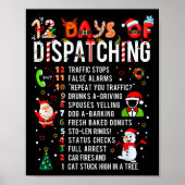 12 Days Of Dispatching Funny Christmas Dispatcher  Poster (Vorne)
