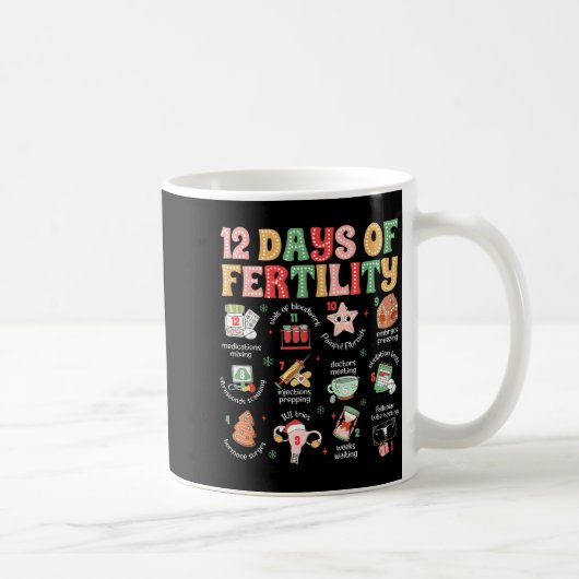 12 Days Of Fertility Ivf Nurse Christmas Ob Gyn Tr Kaffeetasse (Rechts)