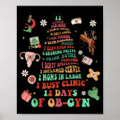 12 Days Of Ob-gyn Christmas Tree Labor & Deliv Poster (Vorne)