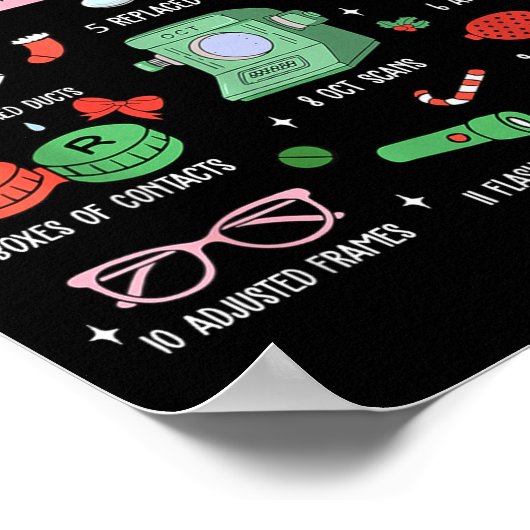 12 Days Of Optometry Christmas Eye Doctor Optometr Poster (Ecke)