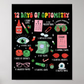 12 Days Of Optometry Christmas Eye Doctor Optometr Poster (Vorne)