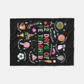 12 Days Of Pe Teacher Physical Education Gym Coach Fleecedecke (Vorderseite (Horizontal))