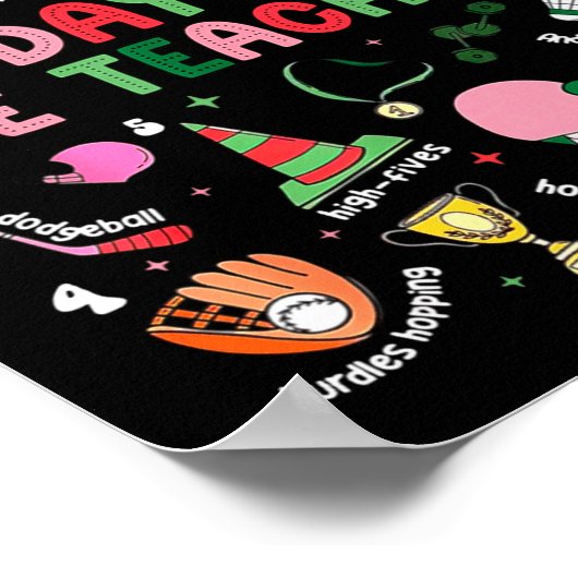 12 Days Of Pe Teacher Physical Education Gym Coach Poster (Ecke)