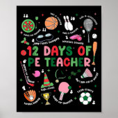 12 Days Of Pe Teacher Physical Education Gym Coach Poster (Vorne)