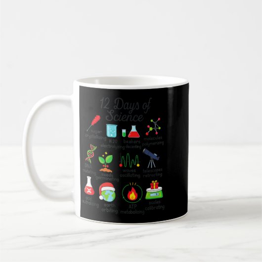 12 Days Of Science Funny Science Teacher Christmas Kaffeetasse (Links)