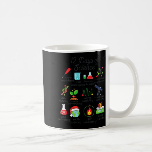 12 Days Of Science Funny Science Teacher Christmas Kaffeetasse (Rechts)