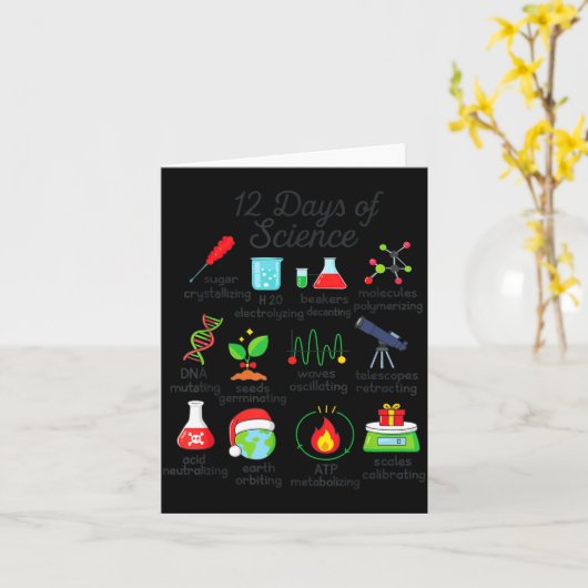 12 Days Of Science Funny Science Teacher Christmas Karte (Gelbe Blume)