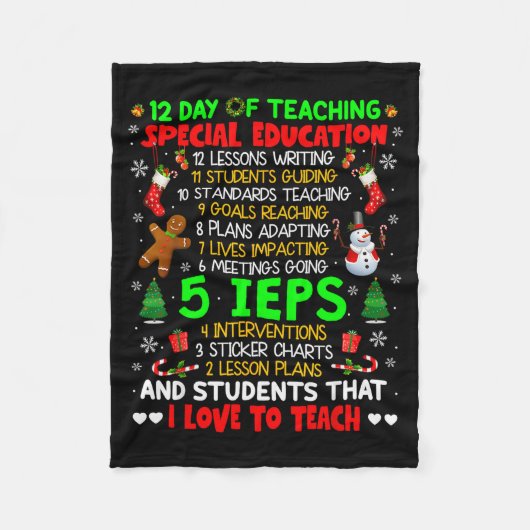 12 Days Of Teaching Special Education Ieps Sped Te Fleecedecke (Vorderseite)