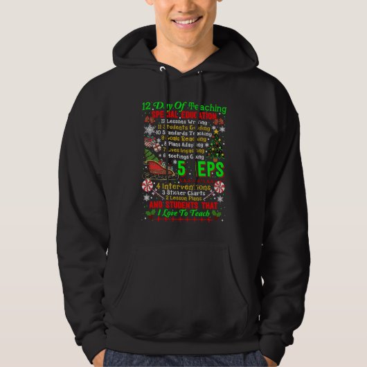 12 Days Of Teaching Special Education IEPS Teacher Hoodie (Vorderseite)