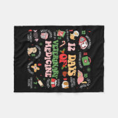 12 Days Of Veterinary Medicine Funny Christmas Vet Fleecedecke (Vorderseite (Horizontal))