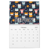 12 Designs für Niedliche Katzen - Nahtlose Muster Kalender (Feb 2027)