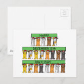 12. Dezember Geburtstag Cartoon Katzen Postkarte (Vorne/Hinten)