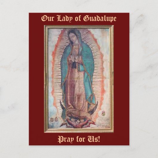 12. Dezember Unsere Lady von Guadalupe Postkarte (Vorderseite)