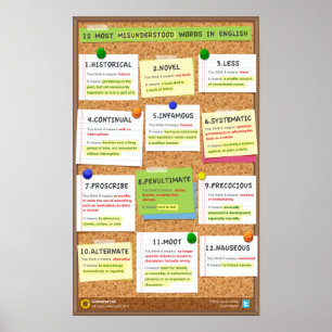 12 Die am häufigsten missverständlichen Worte. Ver Poster
