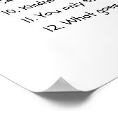 12 Dinge zu bedenken - Motivierend Poster (Ecke)