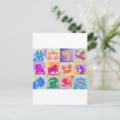 12 Dioxalzeichen pastellfarben Postkarte (Stehend Vorderseite)