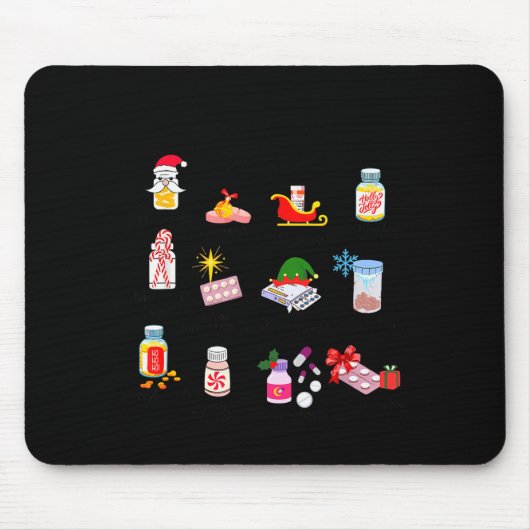 12 Drogen der Weihnachtskrankenschwester Apotheken Mousepad (Vorne)