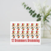 12 Drummer Drumming Postkarte (Stehend Vorderseite)
