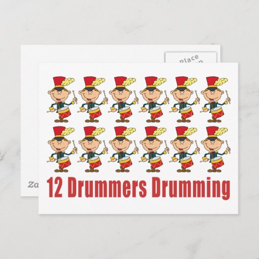 12 Drummer Drumming Postkarte (Vorne/Hinten)