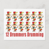 12 Drummer Drumming Postkarte (Vorderseite)