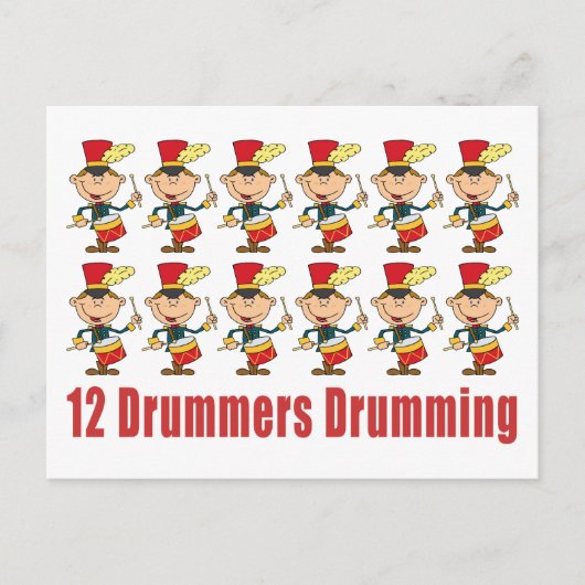 12 Drummer Drumming Postkarte (Vorderseite)