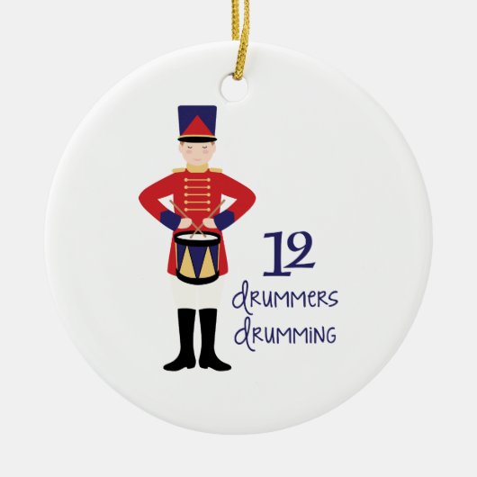 12 Drummer Keramik Ornament (Vorne)