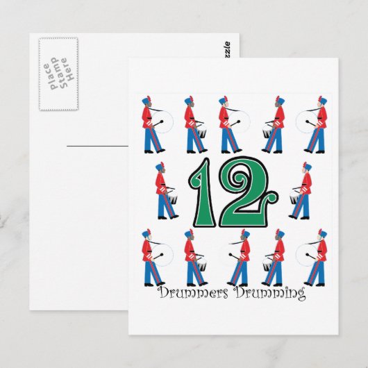 12 Drummer Postkarte (Vorne/Hinten)