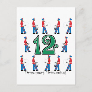 12 Drummer Postkarte