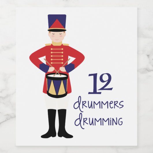 12 Drummer Weinetikett (Einzelnes Label)