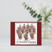 12 Drumsticks Drumming Rick London Funny Postkarte (Stehend Vorderseite)