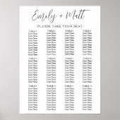 12 einfache, moderne Hochzeitssitzkarte Poster (Vorne)