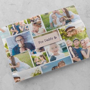 12 Familienfotos in einer Collage wiederholt Seidenpapier