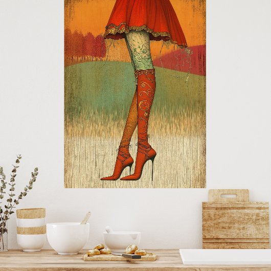 *~* 12 FD2 Fall Whimsical Girl Herbst Retro Legs Poster (Küche)