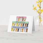 12. Februar Geburtstagskatzen Karte (Gelbe Blume)