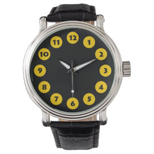 12 Felder - orange mit schwarz Armbanduhr