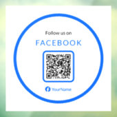 12" Folgen Sie uns auf Facebook QR Code Blue Fensteraufkleber (Blatt 3)