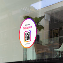 12" Folgen Sie uns auf Instagram QR Code Gradient