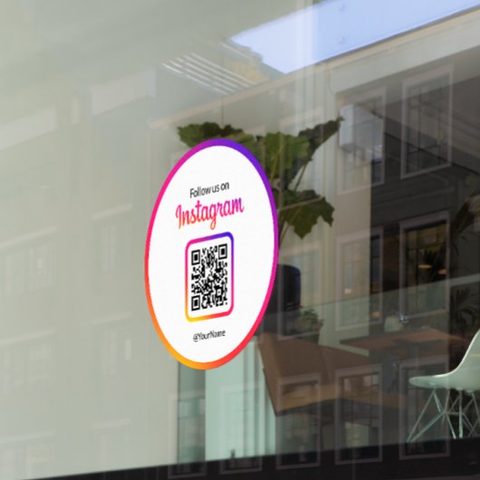 12" Folgen Sie uns auf Instagram QR Code Gradient Fensteraufkleber