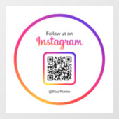 12" Folgen Sie uns auf Instagram QR Code Gradient Fensteraufkleber (Blatt)