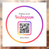 12" Folgen Sie uns auf Instagram QR Code Gradient Fensteraufkleber (Blatt 2)